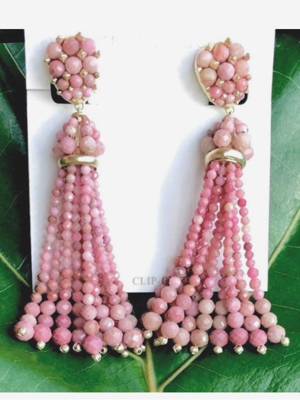 KENDRA SCOTT Cecily Genuine stone CLIP ON earrings PINK